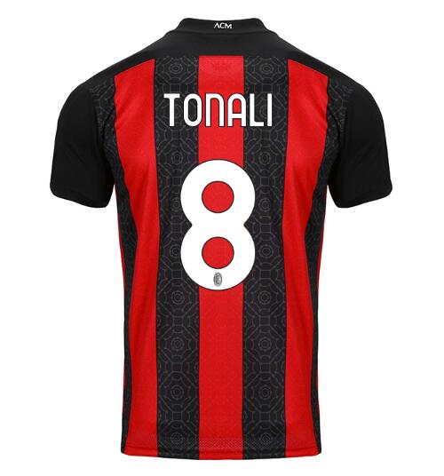 AC Milan Home Kit Soccer Jersey TONALI #8 2020/21